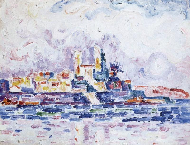 Paul Signac red sunset oil painting image